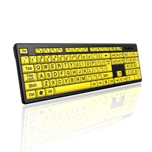 Large Print <strong>Computer</strong> <strong>Keyboard</strong> Full Size USB Wired Yellow <strong>Keyboard</strong> for Visually Impaired Low Vision Individuals - Product Image 1