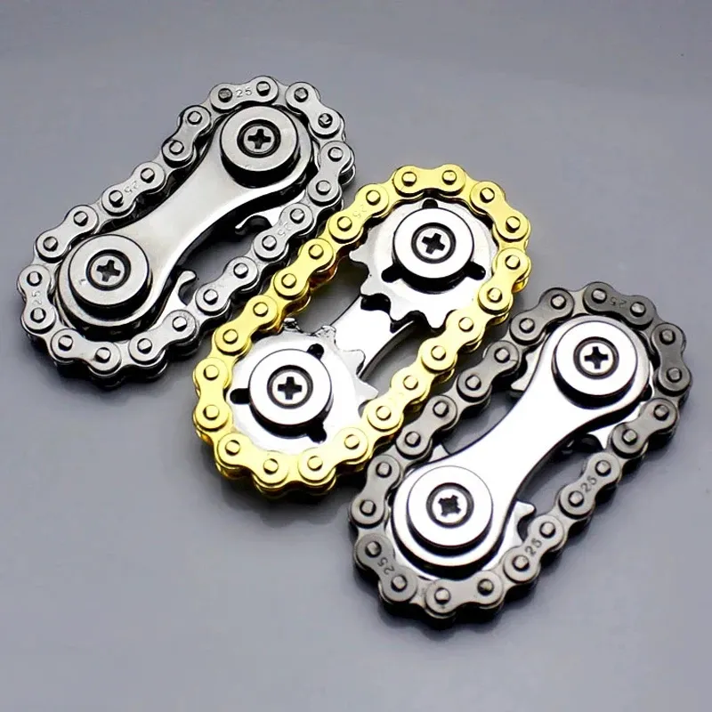 Yeni dişlileri volan parmak cayro Fidget Spinner Antistress anksiyete Metal bisiklet zincirleri noel hediyesi yetişkin çocuklar için