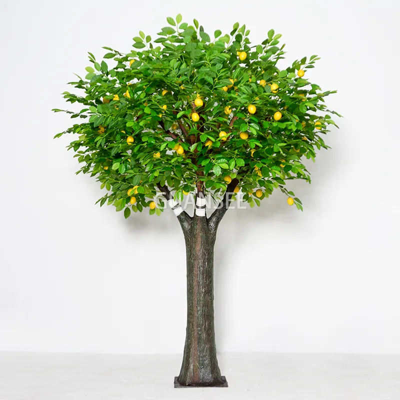 شجرة فاكهة اصطناعية 2 متر من نبات الليمون الصناعي للاستخدام في الأماكن المغلقة في الهواء الطلق في الهواء الطلق