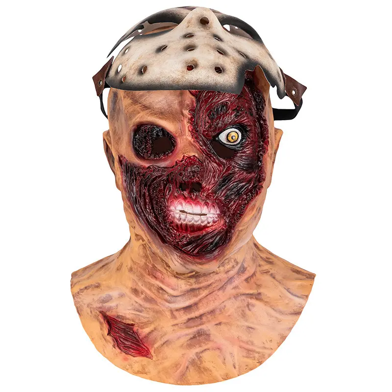 Máscara de látex de película de Horror Jason, mascarilla de zombi Diablo, accesorios de Halloween