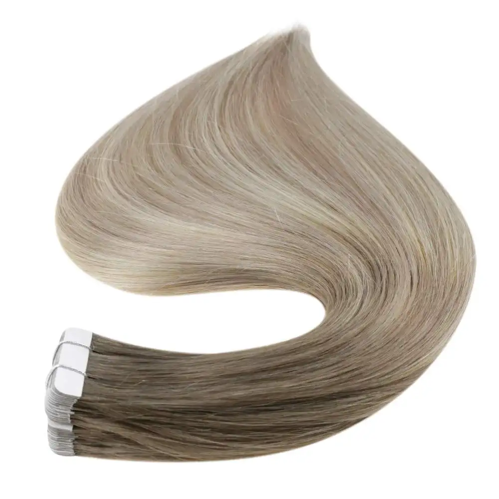 Capelli di grandi dimensioni di alta qualità 100 Remy Human Double Drawn Tape estensioni dei capelli estensione dei capelli umani lisci dell'osso