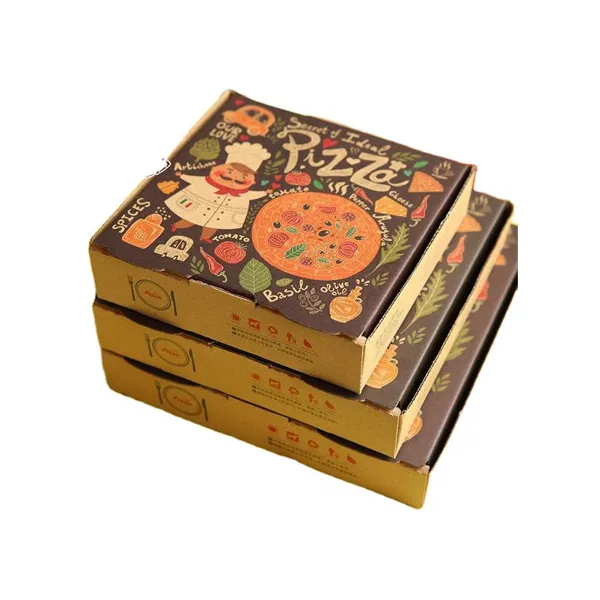 Caja de pizza personalizada al por mayor cajas de pizza personalizadas caja de embalaje de pizza con logotipo personalizado cajas de cartón corrugado impresas