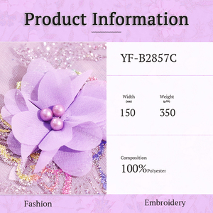 Yüksek kalite 3D çiçek nakış kumaş el yapımı meksika Glitter dantel inci örme teknikleri düğün quincedresses elbiseler için