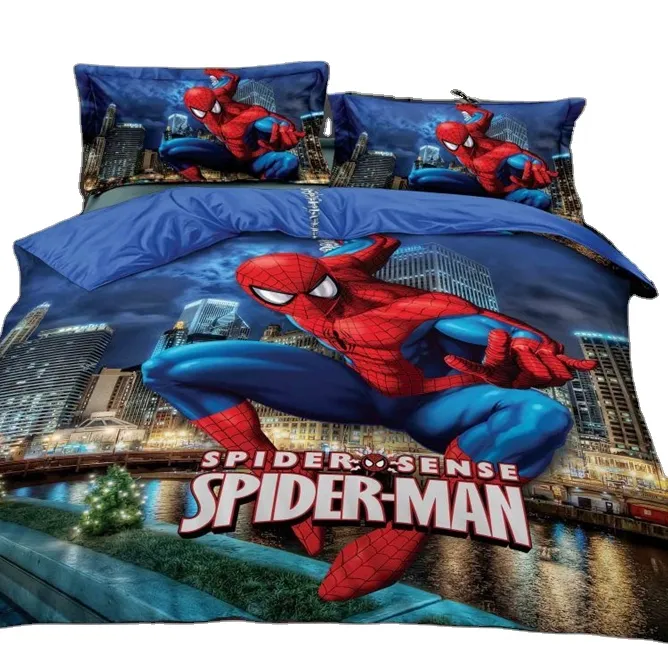 Parure de lit motif Spider Man, set de literie imprimé en 3D Super doux, housse de couette pour garçons