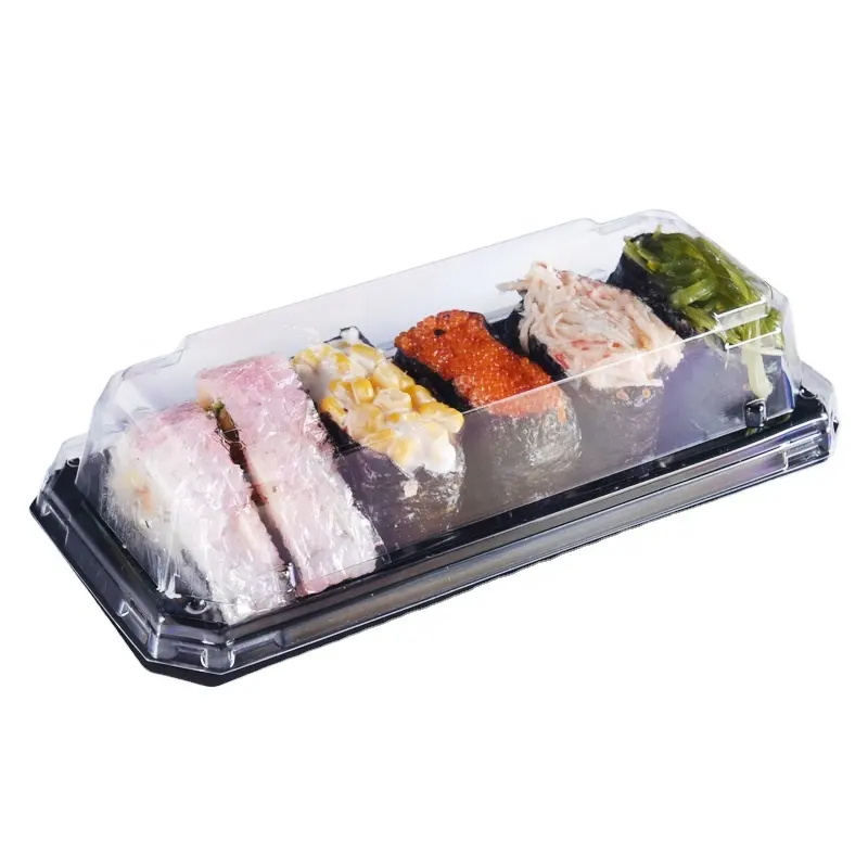 Plateau à sushi transparent avec couvercle, usage unique, à emporter, nouvel arrivage