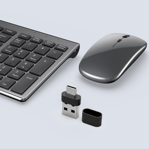 Juego combinado de teclado y ratón tipo C de modo dual inalámbrico para portátil, tableta, teléfono móvil