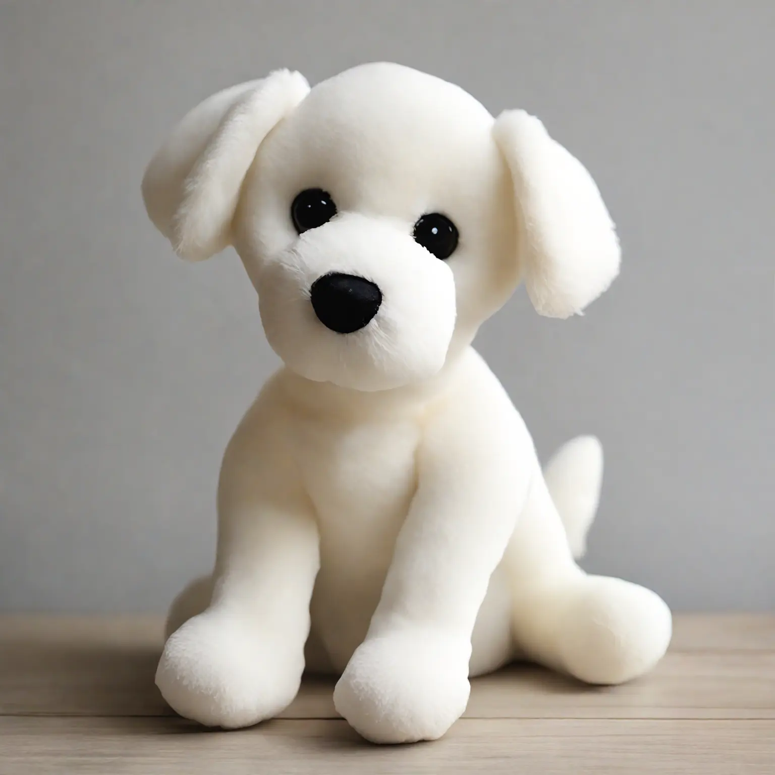 Özel doldurulmuş hayvan köpek peluş oyuncak sevimli gerçekçi beyaz yavru köpek dolması hayvan Plushie