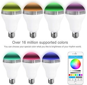 BT ampuller hoparlör, E27 akıllı LED ampul lamba RGB renk değiştirme/müzik çalar/akıllı telefon App - Product Image 4