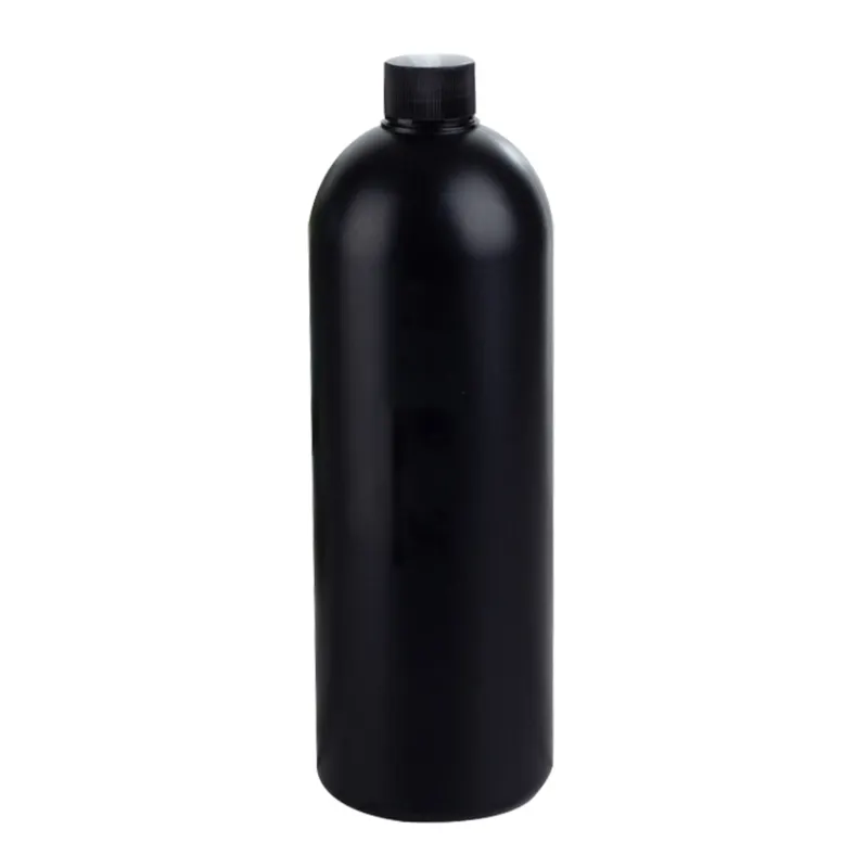 Neues Design Kunststoff runde schwarze Farbe 1000ml Haar Shampoo flasche mit Schraub deckel