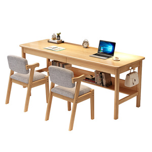 Solid Wood <strong>Three</strong>-Person Writing Desk Long Double Lift <strong>Table</strong> <strong>for</strong> Home Office <strong>Computer</strong> Learning Conference