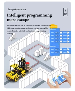 Vendita calda intelligente giocattolo auto di programmazione blocco di costruzione telecomando ingegneria RC auto stelo per bambini Robot elettrico - Product Image 4