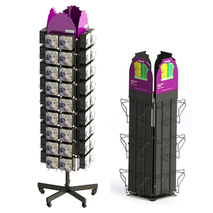 Kunden spezifisches mehr schicht iges Geschenkkarten-Präsentation gestell mit rotierenden Rädern für effiziente Geschenkkarten-Vitrine - Product Image 1