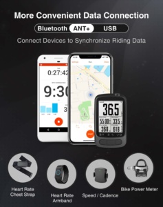 GPS - Enabled Bike Bicycle Computer Speed Meter Support <strong>Cadence</strong> &amp; Speed <strong>Sensor</strong> &amp; Heart Rate Monitor Message Alert - Product Image 4