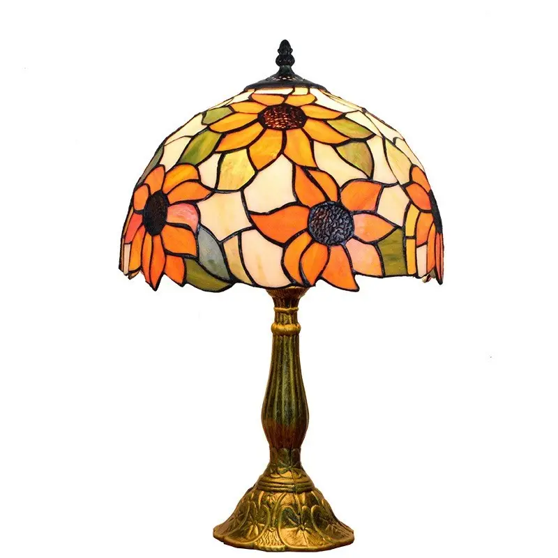 Durlite 12 pollici paralume in vetro colorato di lusso luci decorazione camera da letto Tifani lampada da tavolo luce Tiffany lampada da tavolo