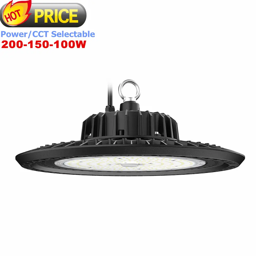 Multi cor potência selecionável 100W 150W 200W ufo levou alta baía luz menos inventário luzes LED para fábrica armazém