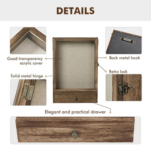 Large Shadow <strong>Box</strong> Picture <strong>Frames</strong> <strong>Deep</strong> Shadow Boxes <strong>Display</strong> Cases With Removable Shelves and Drawers - Product Image 4
