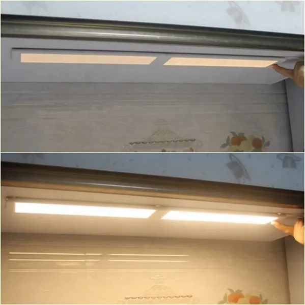 Lámpara LED de cocina, luz de armario con Sensor táctil delgado de 12V y 24V, regulable, se puede conectar debajo del armario, iluminación debajo de la encimera, lámpara de estante