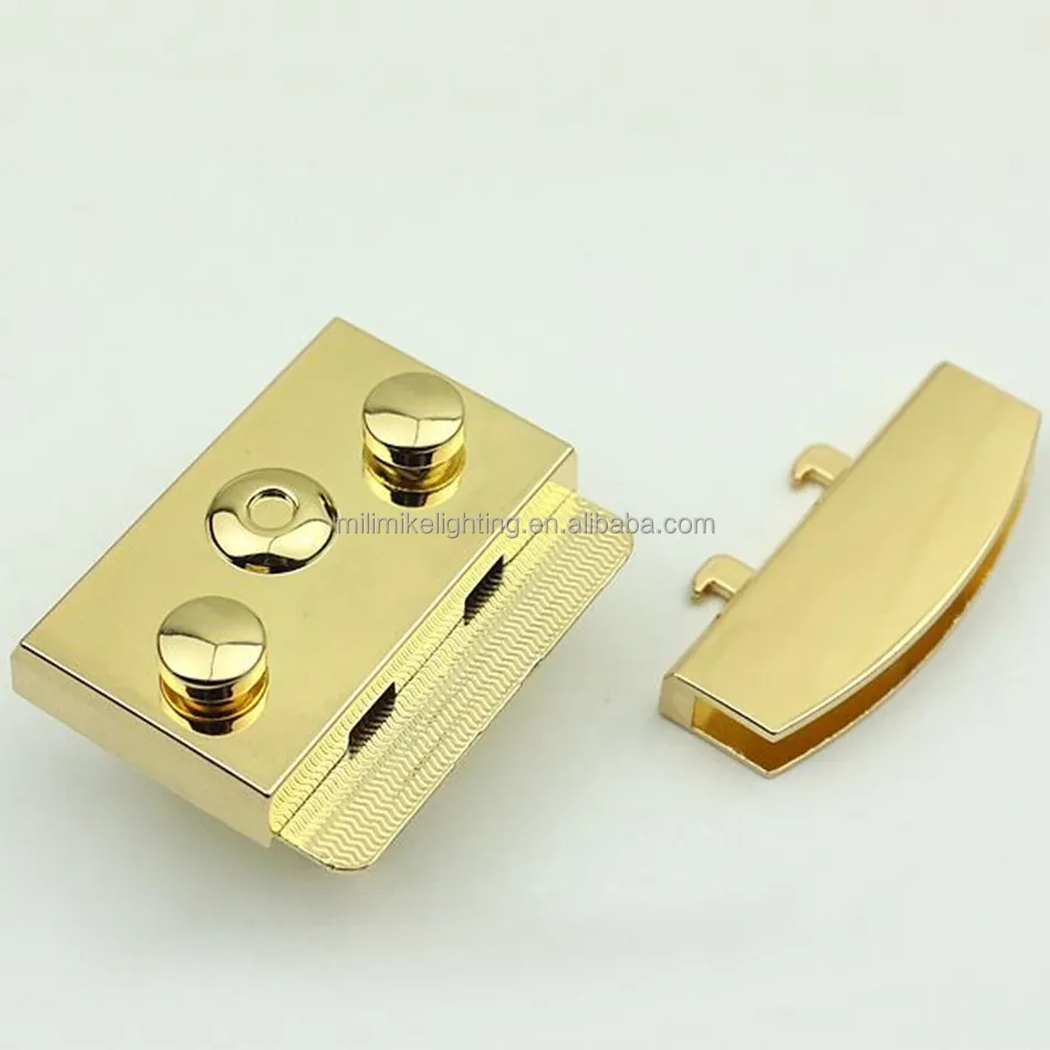 Mecanismo de giro de presión modelo OT, cierre de bloqueo de metal de aleación de zinc chapado en oro para bolso de cuero, accesorios de bolso