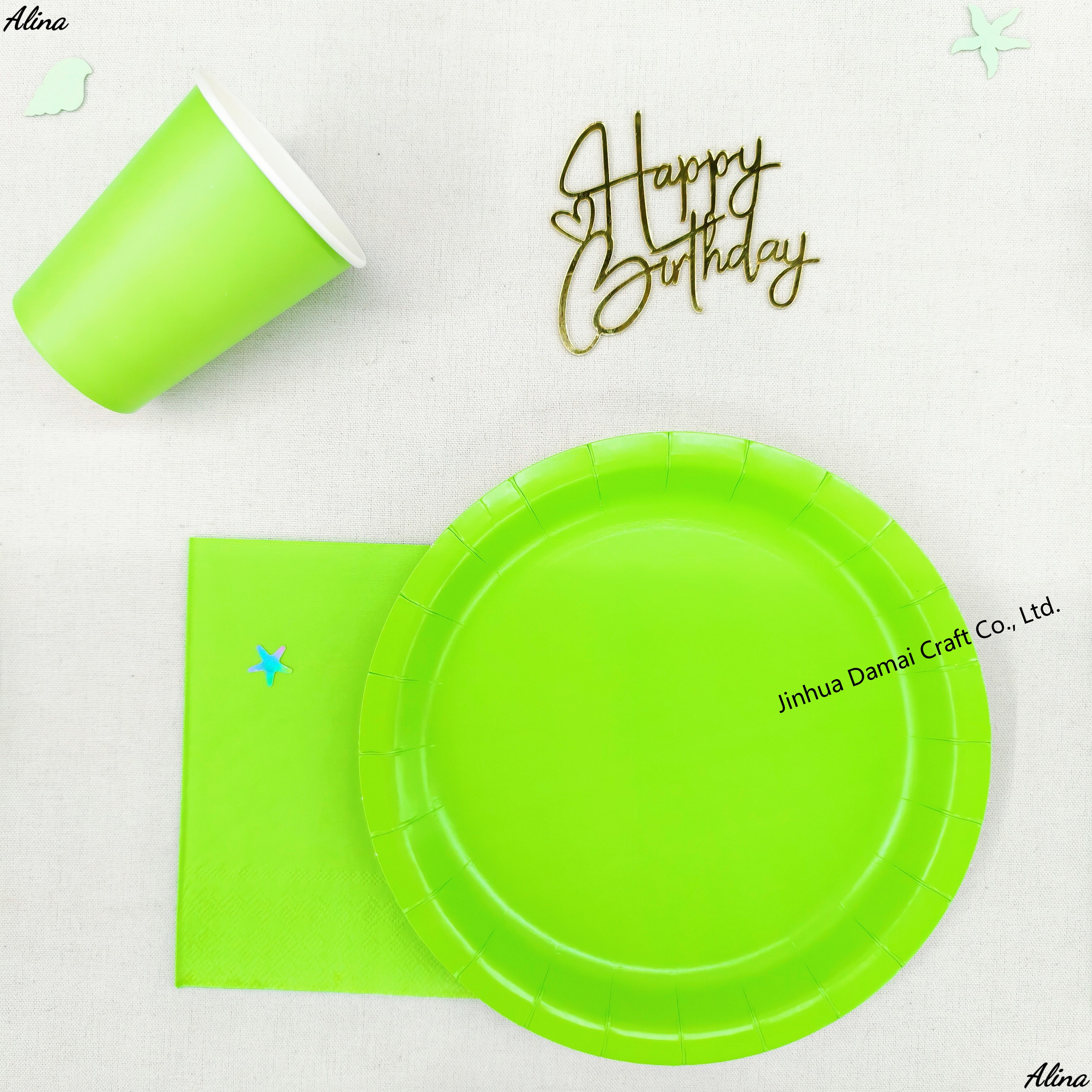 จานสีเขียว 9 นิ้ว*10 ชิ้น