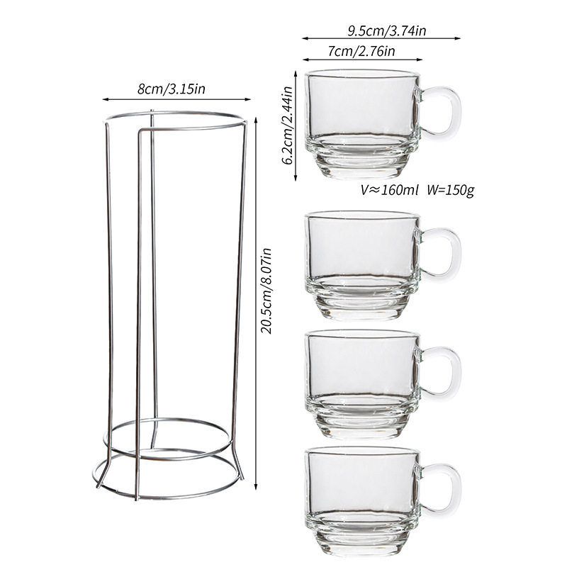 Smooth surface - Stackable cups - 4 cups