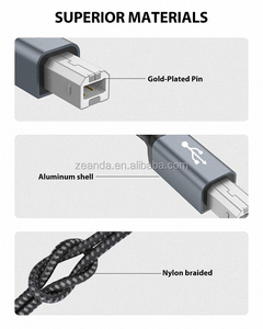 高品质USB 2.0尼龙电缆聚氯乙烯b型扫描仪打印机电缆编织电脑耳机高速充电兼容 - Product Image 4