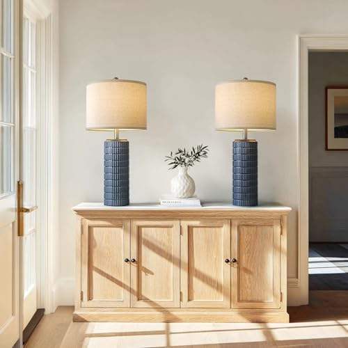 Bleu foncé-Lampes en céramique 27,5''