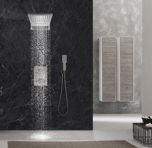 Transforma tu baño en un paraíso relajante con un sistema de ducha integrado gris y funcionalidad de cascada Rain China - Product Image 2