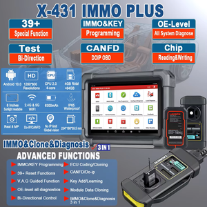 X431 IMMO Plus tüm arabalar için X-PROG3 programcı ile komple anahtar programlama aracı pille çalışan kod okuyucu