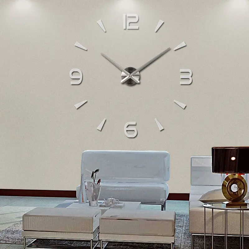 015นาฬิกาตกแต่งขนาดใหญ่ดีไซน์ทันสมัยสำหรับตกแต่งบ้านนาฬิกาดิจิตอลขนาดใหญ่ของขวัญที่เป็นเอกลักษณ์3D นาฬิกาแขวนผนังสติ๊กเกอร์ horloge murale