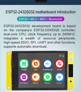 ESP32 LVGL WIFI-und Bluetooth-Entwicklungs platine 3,2 "240*320 IPS-Smart-Display 3,2-Zoll-IPS-LCD-TFT-Modul Touch für Arduino