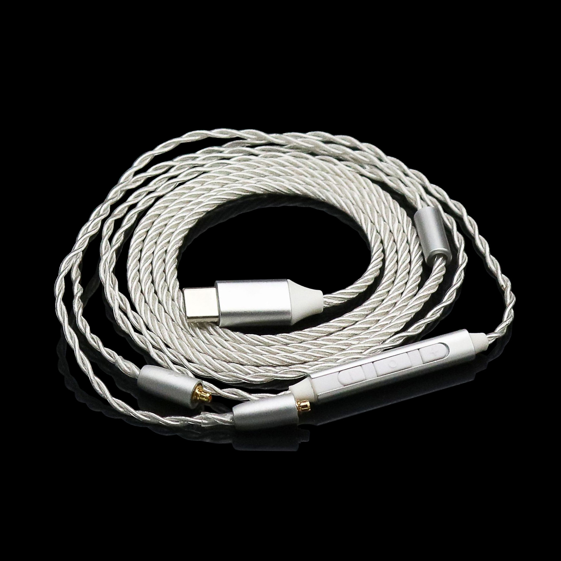 Cable de auriculares Digital TYPEC de 4 hilos plateado