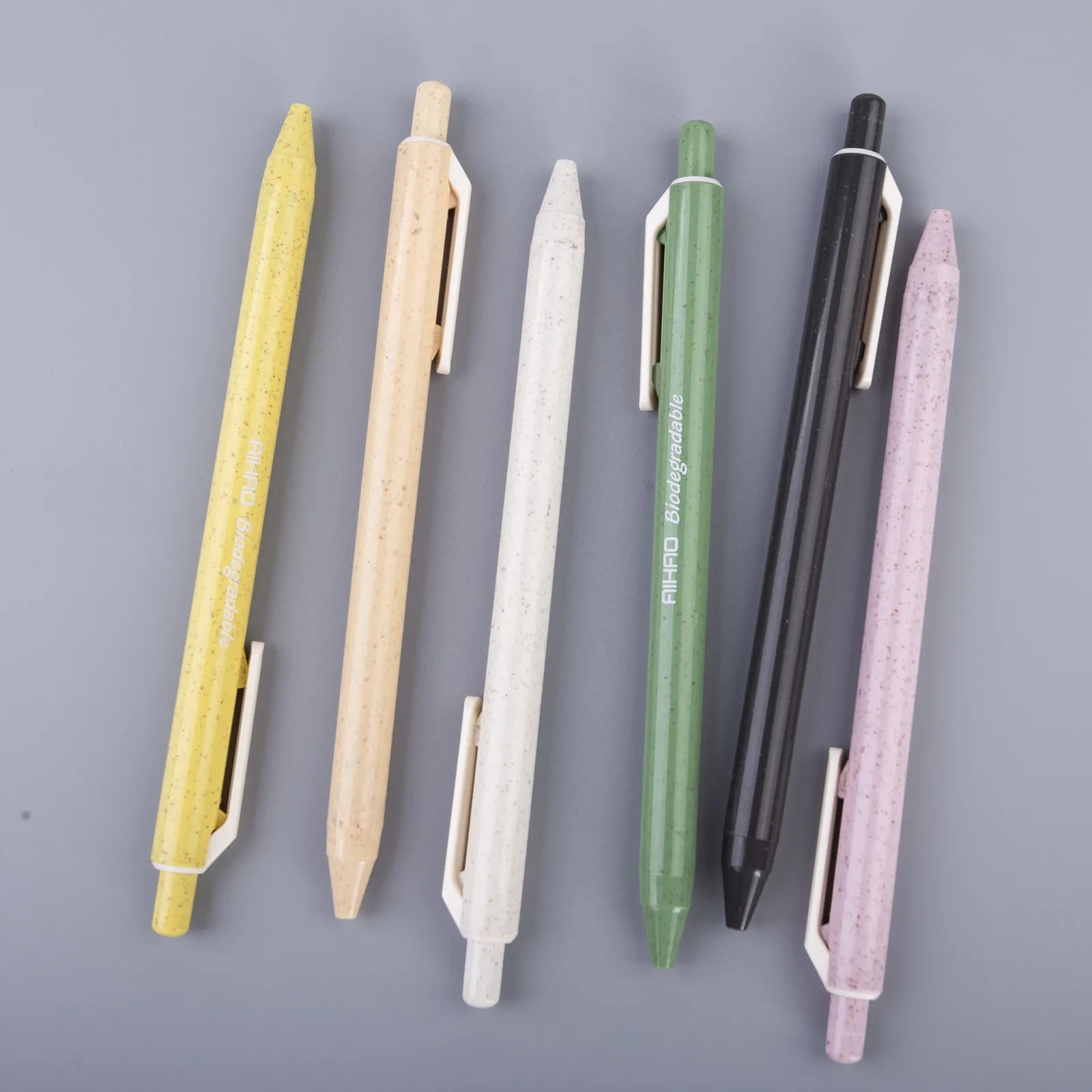 Aihao pena bolpoin plastik lembut warna-warni grosir dengan Logo kustom dalam berbagai warna