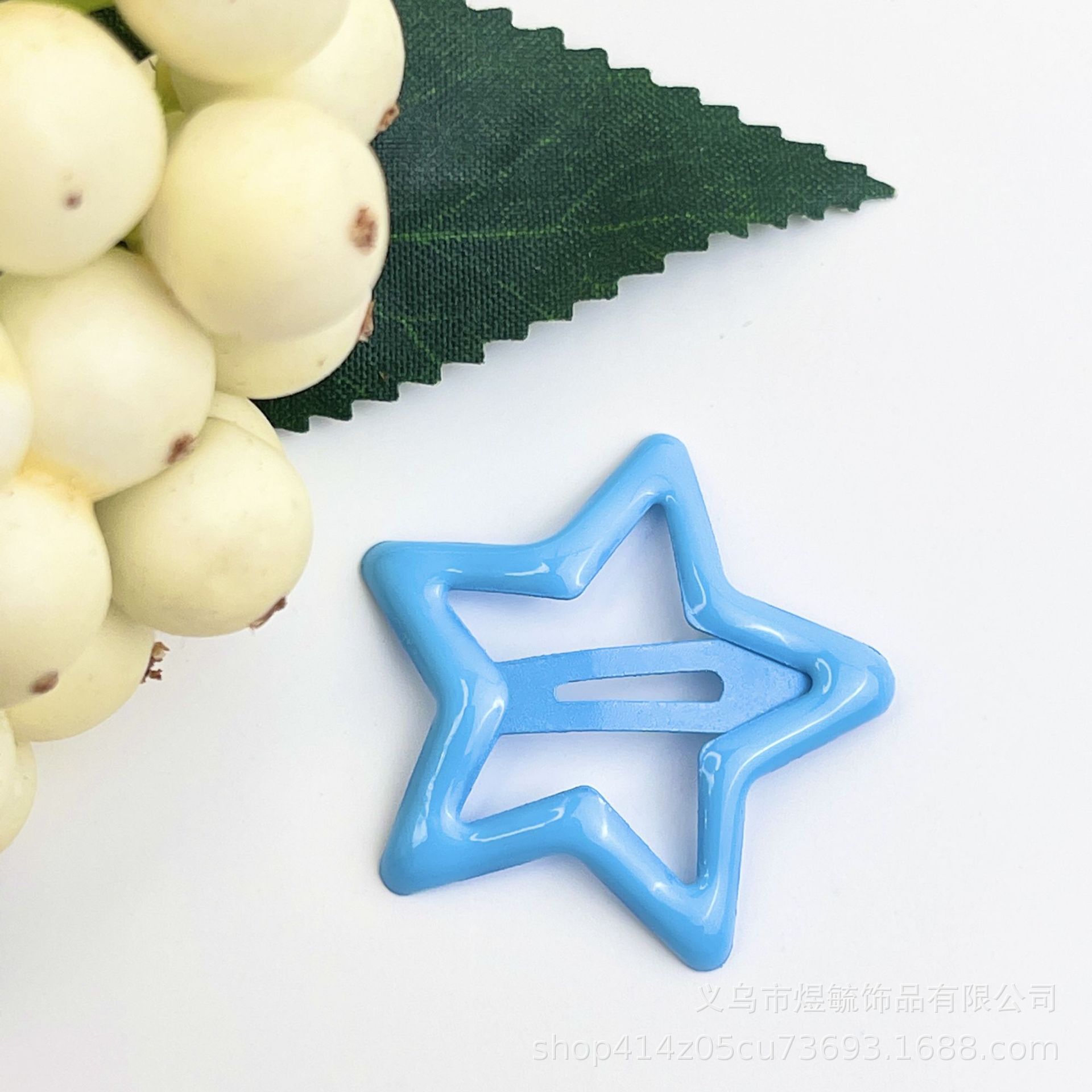 Color drop oil star clip 3.2cm blue