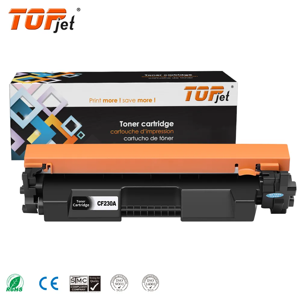 Cartucho de impressora Topjet CF230A CF230 230A 30A Toner Premium Cartucho de Toner compatível para HP M203 M203dn M203dw M227 M227fdw