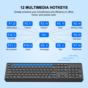 Juego de teclado y ratón inalámbrico compacto y ergonómico, conjunto de teclado y ratón inalámbrico 2,4G - Product Image 6