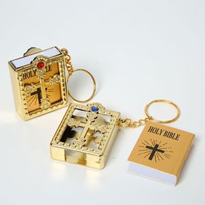 Wholesale Metal Crafts 3d Ring Keychain Accessories <strong>Mini</strong> <strong>Bible</strong> Keychain - Product Image 2