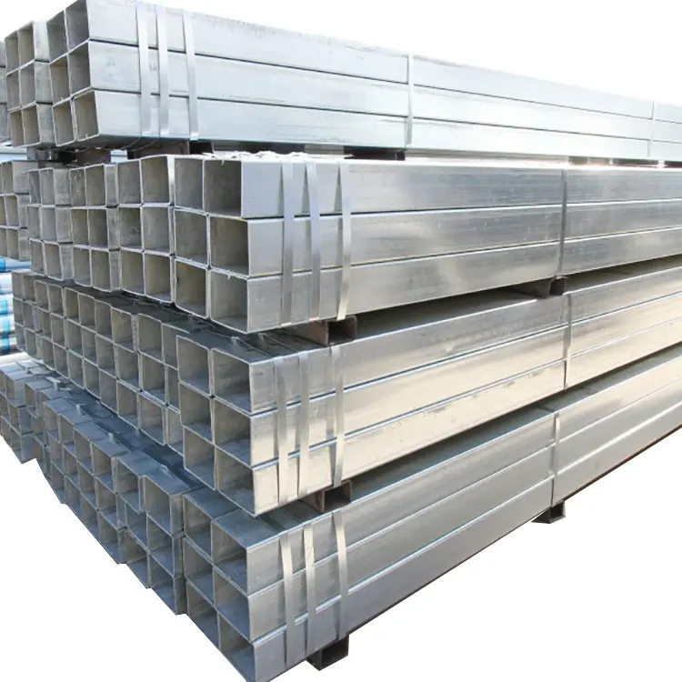 Fácil de soldar propiedades galvanizadas Tubo cuadrado 25x25 40x40 50x50 60x60 40x60 150x150 Tubo rectangular de acero galvanizado