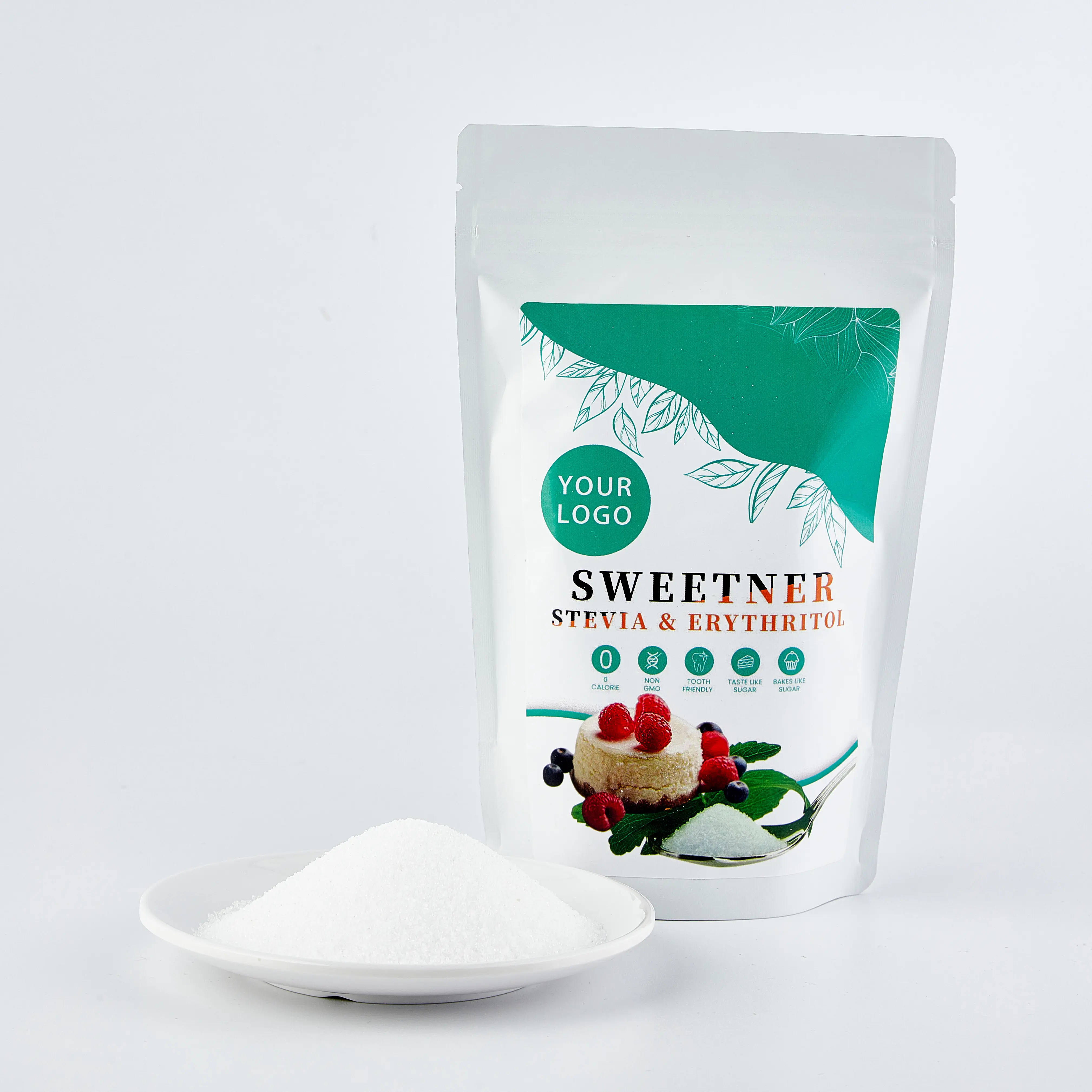 Amostra grátis china fábrica fornecer stevia eritritol respingo mesa topo açúcar stevia doce