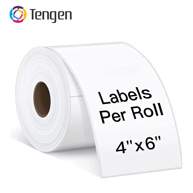 Pabrik Penjualan 4X6 Inci Pengiriman Kosong Langsung Label Roll Barcode A6 Printer Kertas Stiker Termal 100X150Mm Stiker Waybill