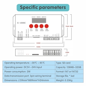 BT Function <strong>DMX</strong> Connection Mode SD Card K1000C Models <strong>Controller</strong> - Product Image 4