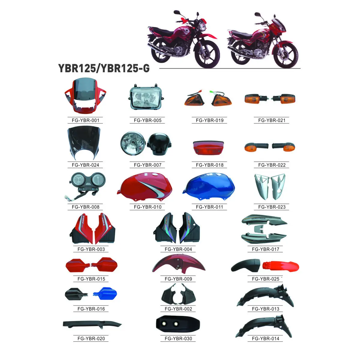 YBR125 motorcycle parts/Brasil motorcycle spare parts/South America motorcycle parts