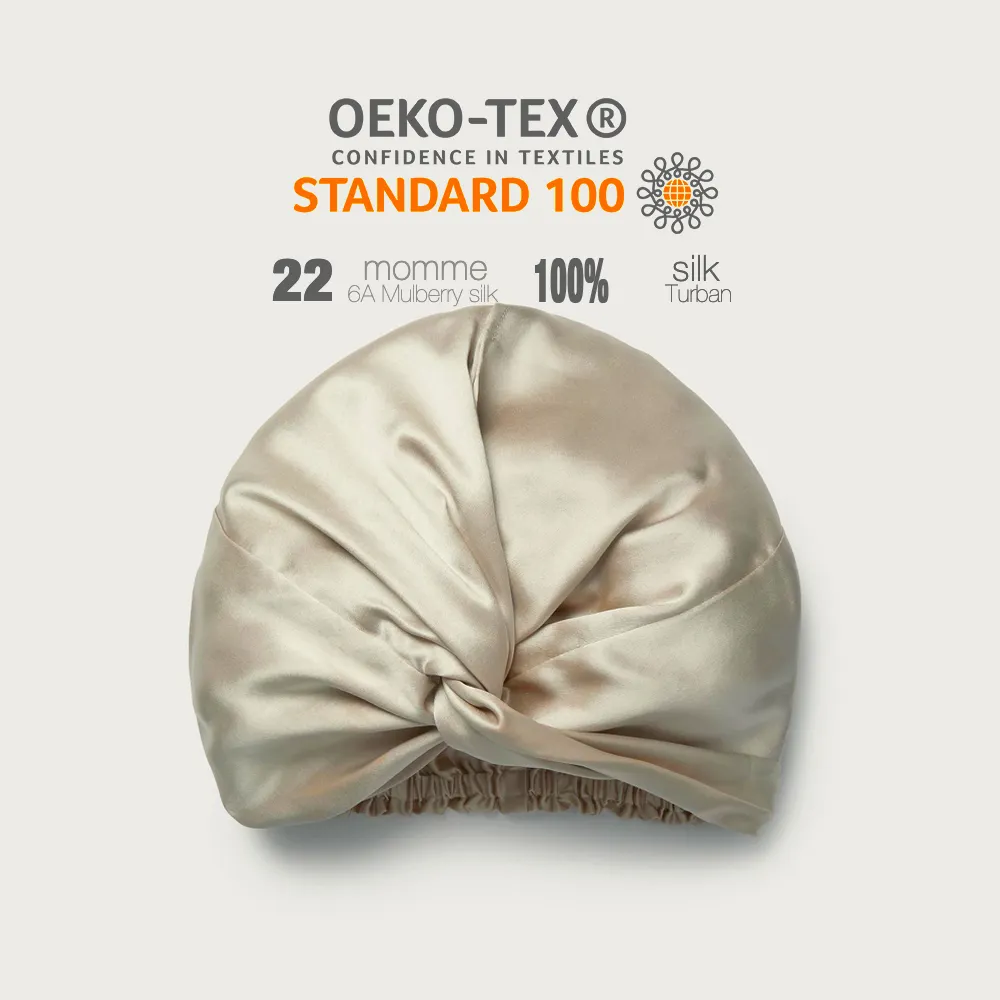 Custom 100% Pure Silk Hair Wrap Satin Hair Turban With OEKO-TEX