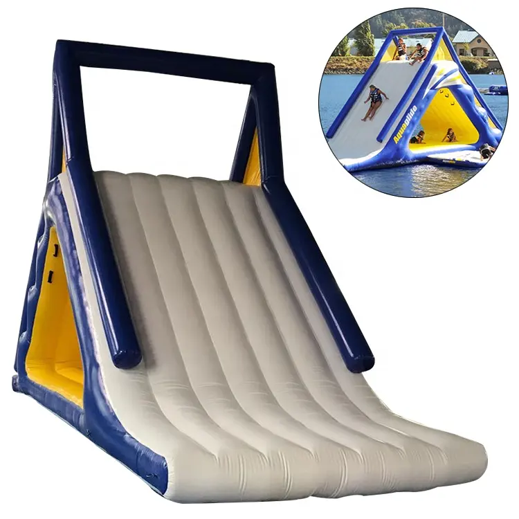Factory Price Tarpaulin PVC Plastic Golden Triangle Inflatable Floating Water Slide for Adults and Children on Sale