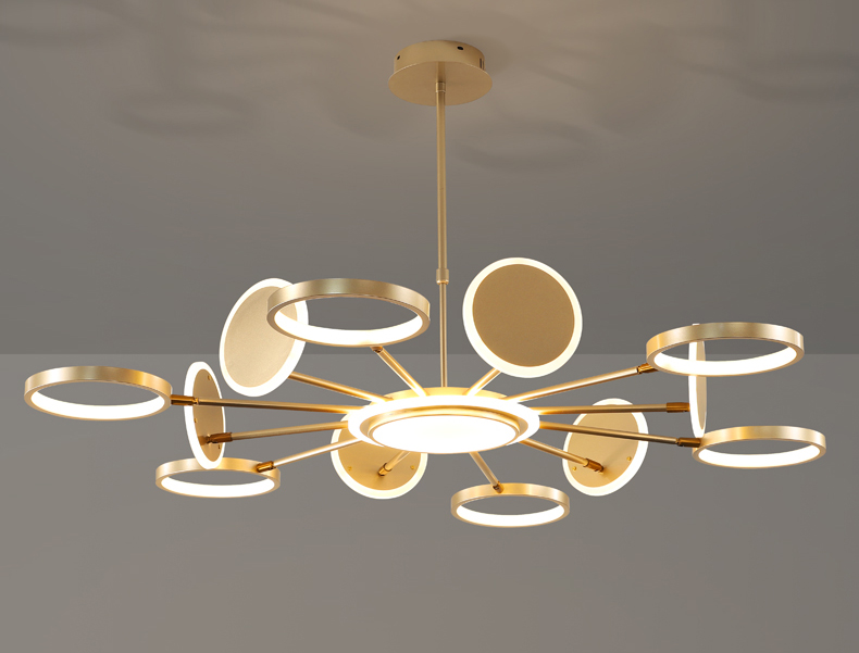 Contemporary High quality luxury villa apartment stair foyer led golden ceiling chandeliers hotel home hanging light fixture
