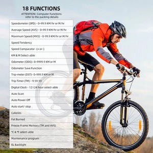 Wireless Bicycle <strong>Computer</strong> Multifunctional Large Screen with 18 <strong>Functions</strong> Waterproof Auto On/Off Calorie