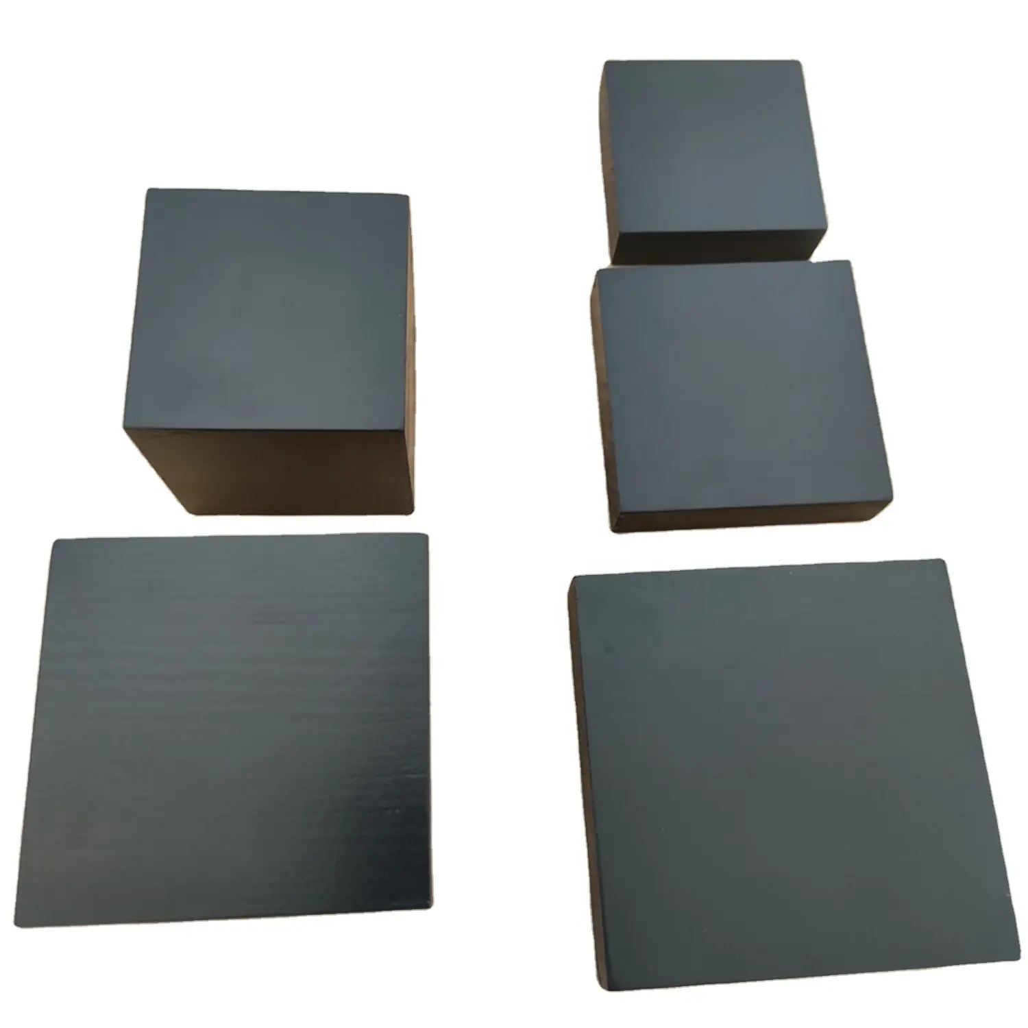 Cubos cuadrados de madera para decoración, base de madera negra personalizable