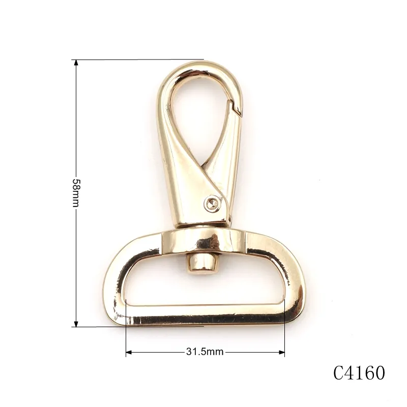 Bolso de cuero de lujo hardware diseño estético anillo giratorio plano bolso Correa conector Cierre de metal