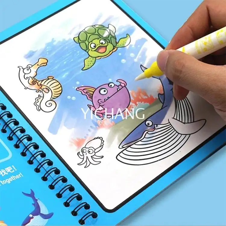 Livre d'eau magique coloré jouets éducatifs pour enfants écriture livre de griffonnage avec stylo magique