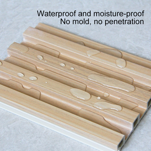 Vendite dirette della fabbrica 3D legno scanalato WPC rivestimento del pannello di parete impermeabile a prova di umidità pannelli interni in plastica per alberghi - Product Image 4