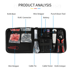 RJ11 RJ45 RJ45 RJ12 cavo telefonico di rete <span class=keywords><strong>Tester</strong></span> Kit strumenti Cat5 Cat6 UTP UTP set di strumenti - Product Image 4